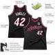 Custom Black White-Maroon Authentic Throwback Basketball Jersey Custom Black White-Maroon Authentic Throwback Basketball Jersey