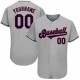 Custom Gray Navy-Red Authentic Baseball Jersey Custom Gray Navy-Red Authentic Baseball Jersey