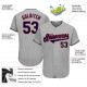 Custom Gray Navy-Red Authentic Baseball Jersey Custom Gray Navy-Red Authentic Baseball Jersey