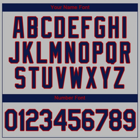 Custom Gray Navy-Red Authentic Baseball Jersey Custom Gray Navy-Red Authentic Baseball Jersey