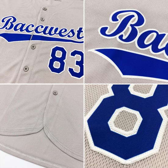 Custom Gray Navy-Red Authentic Baseball Jersey Custom Gray Navy-Red Authentic Baseball Jersey