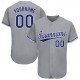 Custom Gray Royal-White Baseball Jersey Custom Gray Royal-White Baseball Jersey