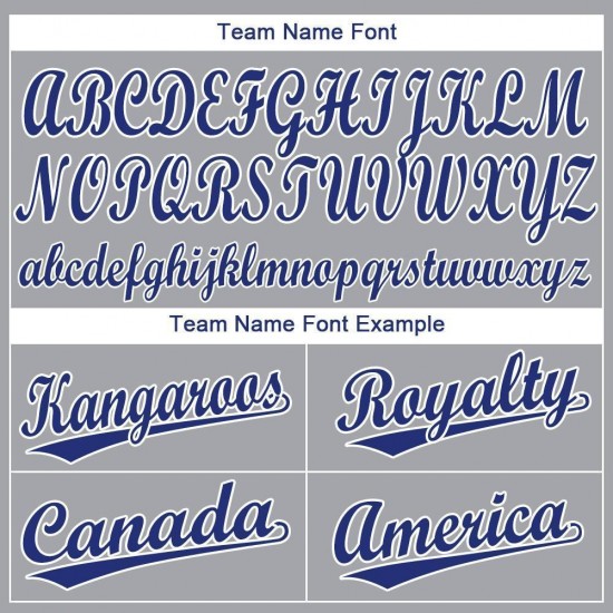 Custom Gray Royal-White Baseball Jersey Custom Gray Royal-White Baseball Jersey