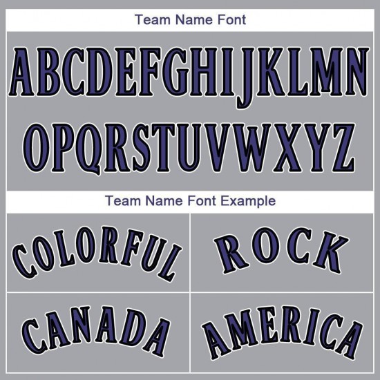 Custom Gray Purple-Black Baseball Jersey Custom Gray Purple-Black Baseball Jersey