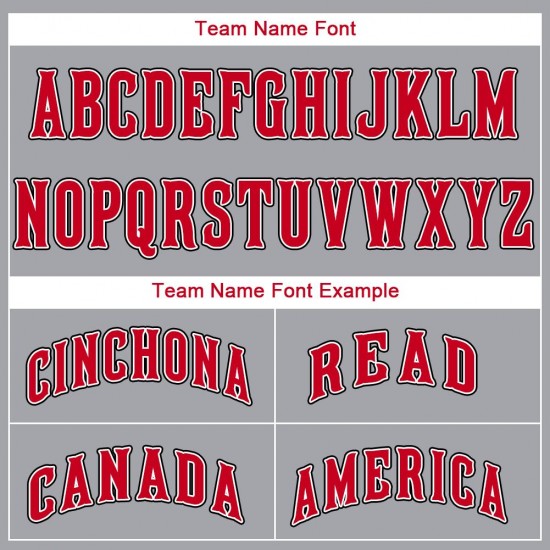 Custom Gray Red-White Baseball Jersey Custom Gray Red-White Baseball Jersey