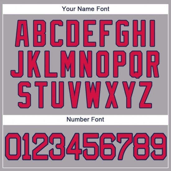 Custom Gray Red-Navy Baseball Jersey Custom Gray Red-Navy Baseball Jersey