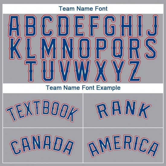 Custom Gray Royal-Red Baseball Jersey Custom Gray Royal-Red Baseball Jersey