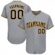 Custom Gray Black-Gold Baseball Jersey Custom Gray Black-Gold Baseball Jersey