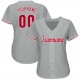Custom Gray Red-White Baseball Jersey Custom Gray Red-White Baseball Jersey
