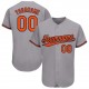 Custom Gray Orange-Black Baseball Jersey Custom Gray Orange-Black Baseball Jersey