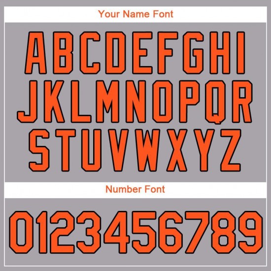 Custom Gray Orange-Black Baseball Jersey Custom Gray Orange-Black Baseball Jersey