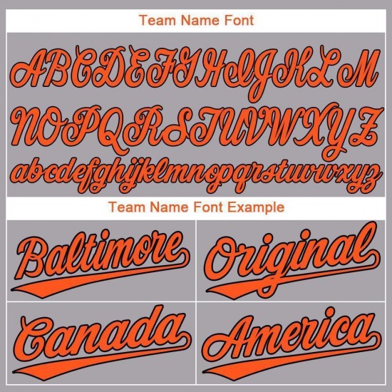 Custom Gray Orange-Black Baseball Jersey Custom Gray Orange-Black Baseball Jersey