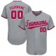 Custom Gray Red-Navy Baseball Jersey Custom Gray Red-Navy Baseball Jersey