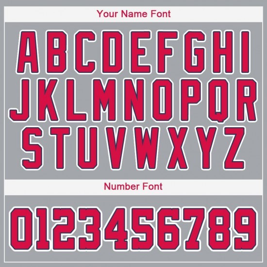 Custom Gray Red-Navy Baseball Jersey Custom Gray Red-Navy Baseball Jersey