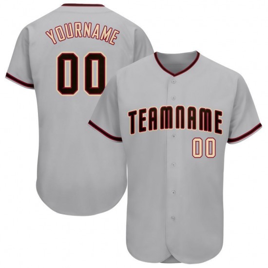 Custom Gray Black-Khaki Baseball Jersey Custom Gray Black-Khaki Baseball Jersey