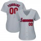 Custom Gray Red-Navy Baseball Jersey Custom Gray Red-Navy Baseball Jersey