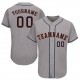 Custom Gray Navy-Orange Baseball Jersey Custom Gray Navy-Orange Baseball Jersey