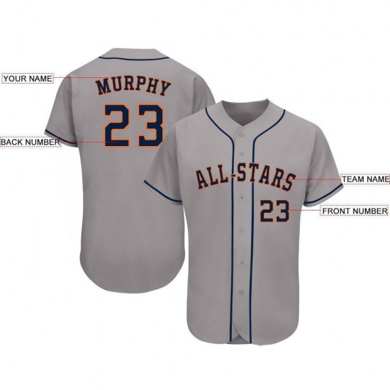 Custom Gray Navy-Orange Baseball Jersey Custom Gray Navy-Orange Baseball Jersey