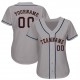 Custom Gray Navy-Orange Baseball Jersey Custom Gray Navy-Orange Baseball Jersey
