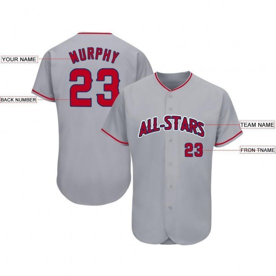 Custom Gray Red-Navy Baseball Jersey Custom Gray Red-Navy Baseball Jersey