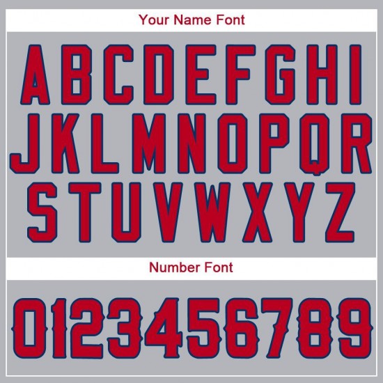 Custom Gray Red-Navy Baseball Jersey Custom Gray Red-Navy Baseball Jersey